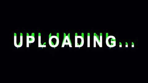 Digital upload progress bars on black background with futuristic green glow.. Video stock 343475459