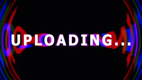 Digital Upload Progress Circles with Glitch Effect in Dark Background Seaml.. Video stock 343475484