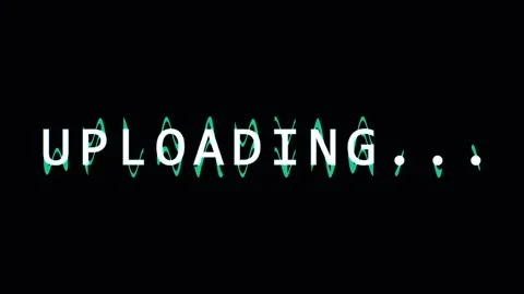 Digital uploading progress bars with glitch effect in dark environment for .. Stock Footage 343475514