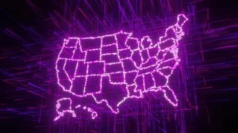 Digital USA map Stockillustratie