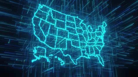 Digital USA map Stockillustratie