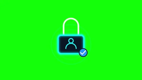Digital user authentication padlock icon animation with success checkmark o.. Vidéo 344863181