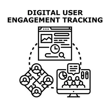 Digital user engagement tracking business analytics concept Stock Illustration