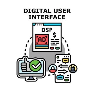 Digital user interface concept for online communication イラスト素材