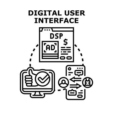 Digital user interface concept for online communication イラスト素材