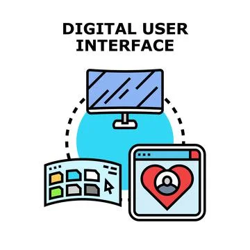 Digital user interface creating online interaction and experience Stock Illustration