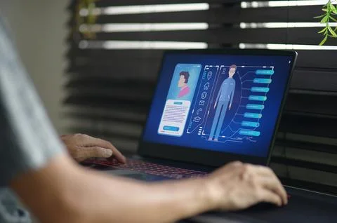 Digital User Interface for Health Information and Personal Data Foto stock