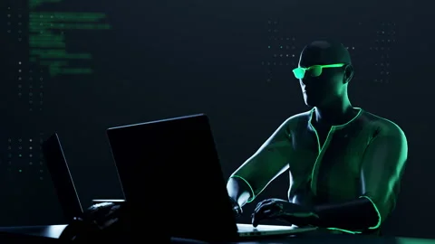 Digital user man work on computer Stock Footage 149927929