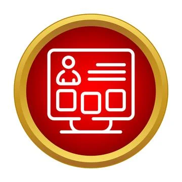 Digital user profile account dashboard on computer monitor Stock Illustration