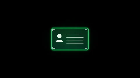 Digital user profile identity card on black background. 4K Stock Footage 340882781