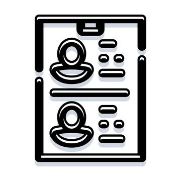 Digital user profile list managing online contacts Stock Illustration
