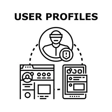Digital user profile management with online security Stock Illustration