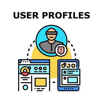 Digital user profile management with online security Stock Illustration