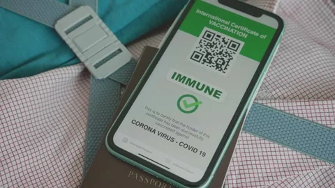 Digital Vaccination Certificate on Smartphone Stock Footage 314273464