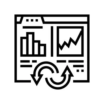 Digital value converter line icon vector illustration Illustrazione stock