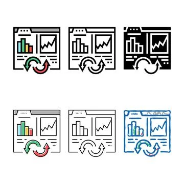 Digital value types converter color icon vector Stock Illustration