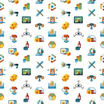 Digital vector 3d printing technology 库存插图