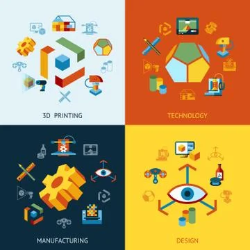 Digital vector 3d printing technology Stock Illustration