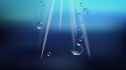 Digital vector abstract empty dark ocean blue Illustrazione stock