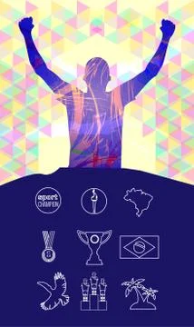 Digital vector, abstract winner sportman champion Illustrazione stock