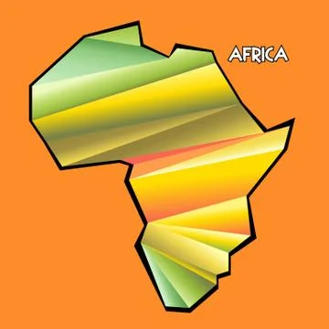 Digital vector africa map with abstract colored 스톡 일러스트