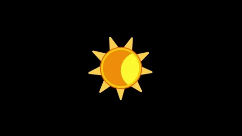 Digital vector art sun icon rotating animation for weather apps. Stock Footage 282576895