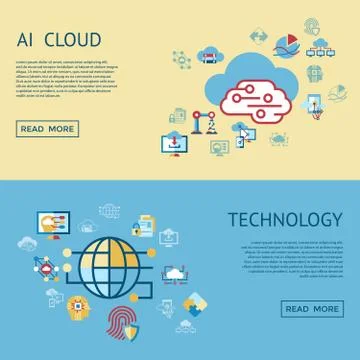 Digital vector artificial intelligence cloud icon Stock Illustration