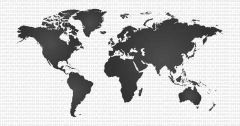 Digital vector background with world map, information world, cyber security Stockillustratie