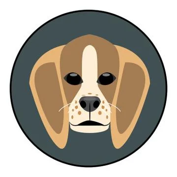 Digital vector beagle dog face Illustrazione stock