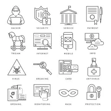 Digital vector black internet security 스톡 일러스트