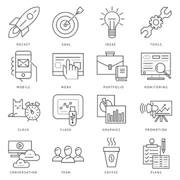 Digital vector black startup business Stockillustratie
