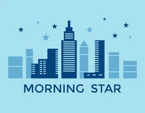 Digital vector blue city building Ilustración de archivo