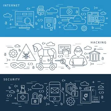 Digital vector blue internet security 스톡 일러스트