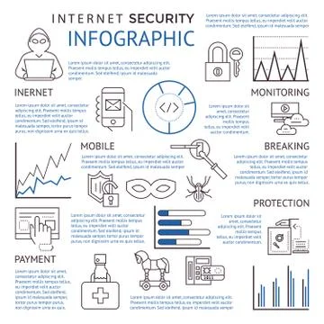 Digital vector blue internet security Stock Illustration