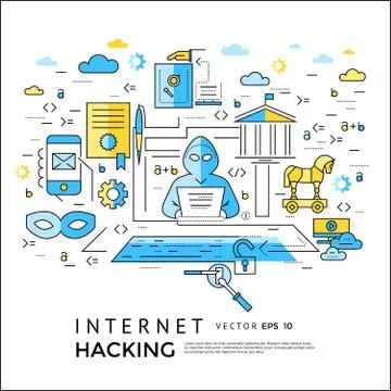 Digital vector blue internet security data Stockillustratie