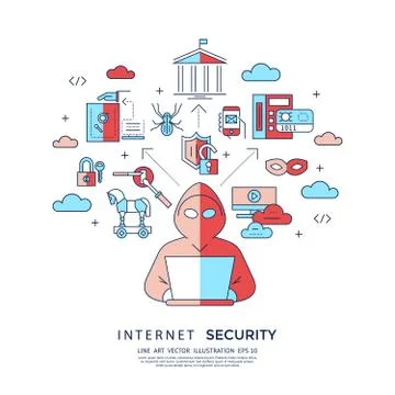 Digital vector blue internet security data Illustrazione stock