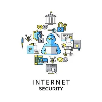 Digital vector blue internet security data Stock Illustration