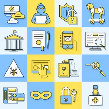 Digital vector blue internet security data Stock Illustration