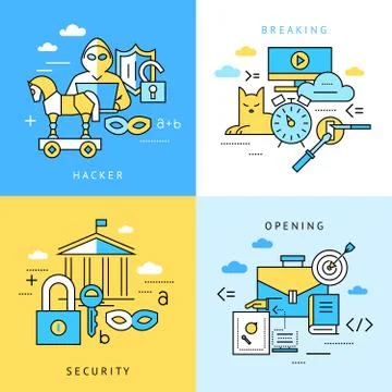 Digital vector blue internet security data Stock Illustration
