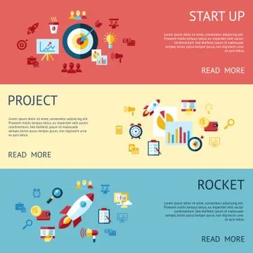 Digital vector blue red startup Illustrazione stock