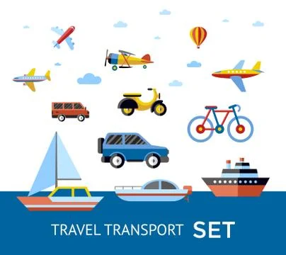 Digital vector blue red travel transport イラスト素材