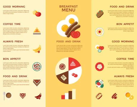 Digital vector breakfast meal fresh food and drink Stock Illustration