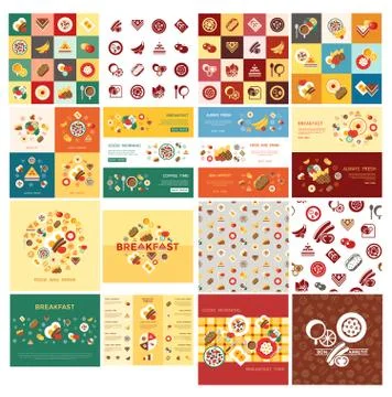 Digital vector breakfast meal fresh food Stock Illustration