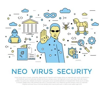 Digital vector color internet security Stock Illustration
