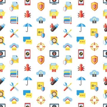 Digital vector data protection icon set イラスト素材