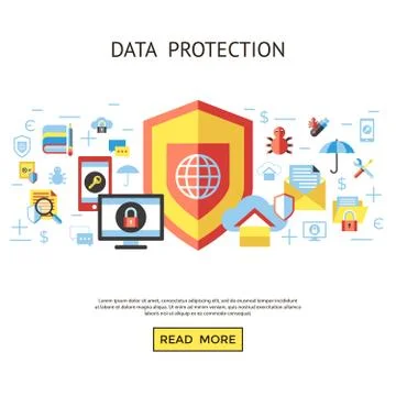 Digital vector data protection icon set イラスト素材