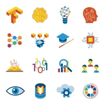 Digital vector deep learning Stock Illustration