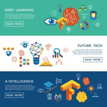 Digital vector deep learning Stock Illustration