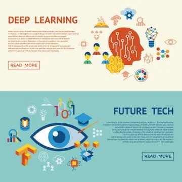 Digital vector deep learning Stock Illustration