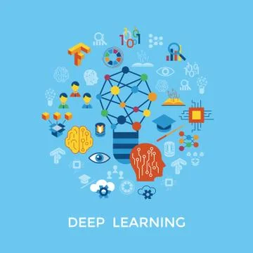 Digital vector deep learning Illustrazione stock